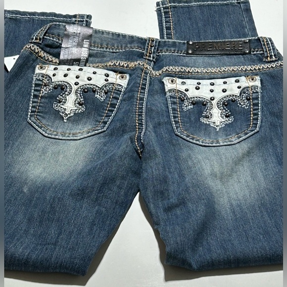 Premier Sz 5/6 Low Rise Skinny 'Bold Pockets*Stitching*Button' Jeans - Picture 2 of 15